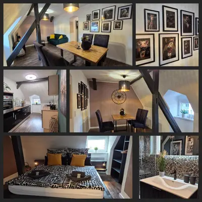 Ein Sitzbereich in der Unterkunft Harzperle Quedlinburg Ferienwohnung 41m²