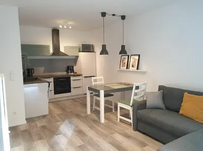 Küche/Küchenzeile in der Unterkunft Appartement ComfortZone im Harz mit Sauna und Pool