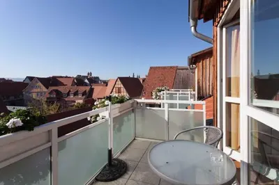 Ein Balkon oder eine Terrasse in der Unterkunft Ferienresidenz Schlossblick