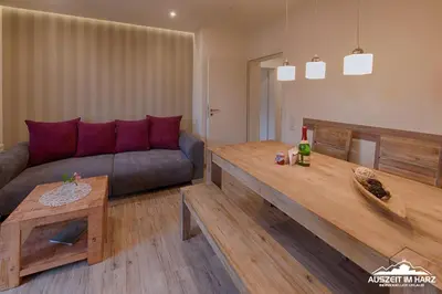 Ein Sitzbereich in der Unterkunft Auszeit-im-Harz Haus 2 Wohnung 1