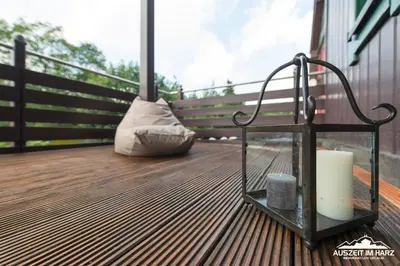 Ein Balkon oder eine Terrasse in der Unterkunft Auszeit-im-Harz Haus 2 Wohnung 1