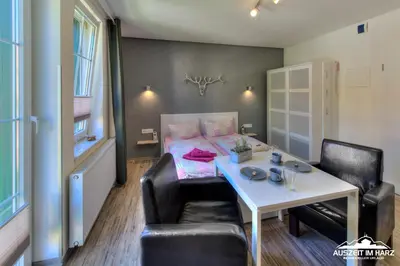 Ein Sitzbereich in der Unterkunft Auszeit-im-Harz Haus 2 Wohnung 4