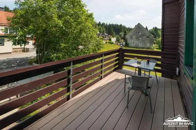 Ein Balkon oder eine Terrasse in der Unterkunft Auszeit-im-Harz Haus 2 Wohnung 4