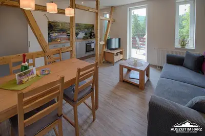 Ein Sitzbereich in der Unterkunft Auszeit-im-Harz Haus 2 Wohnung 3
