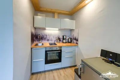 Küche/Küchenzeile in der Unterkunft Auszeit-im-Harz Haus 3 Wohnung 1