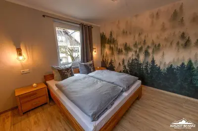 Ein Bett oder Betten in einem Zimmer der Unterkunft Auszeit-im-Harz Haus 3 Wohnung 5