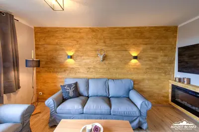 Ein Sitzbereich in der Unterkunft Auszeit-im-Harz Haus 3 Wohnung 5