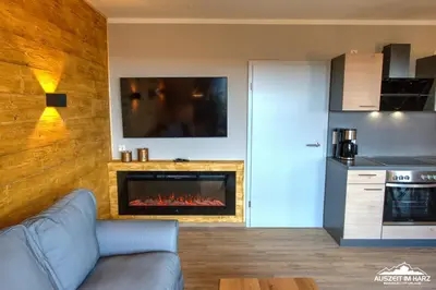 Küche/Küchenzeile in der Unterkunft Auszeit-im-Harz Haus 3 Wohnung 5