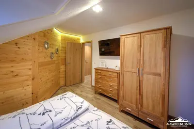 Ein Bett oder Betten in einem Zimmer der Unterkunft Auszeit-im-Harz Haus 3 Wohnung 8