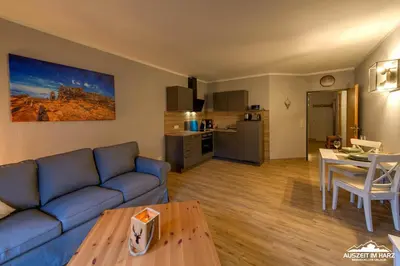 Küche/Küchenzeile in der Unterkunft Auszeit-im-Harz Haus 5 Wohnung 12