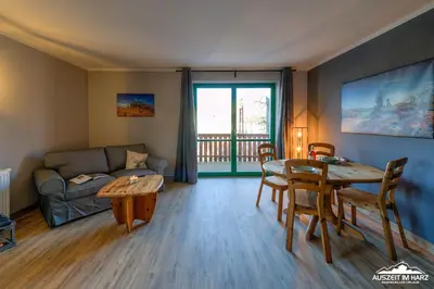 Ein Sitzbereich in der Unterkunft Auszeit-im-Harz Haus 5 Wohnung 21