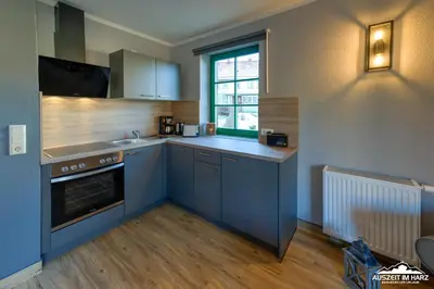 Küche/Küchenzeile in der Unterkunft Auszeit-im-Harz Haus 5 Wohnung 21
