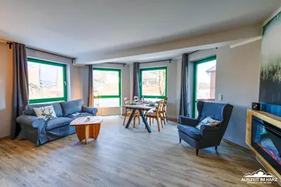 Ein Sitzbereich in der Unterkunft Auszeit-im-Harz Haus 5 Wohnung 22