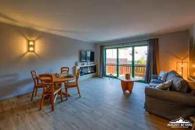 Ein Sitzbereich in der Unterkunft Auszeit-im-Harz Haus 5 Wohnung 25