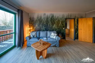 Ein Sitzbereich in der Unterkunft Auszeit-im-Harz Haus 5 Wohnung 25