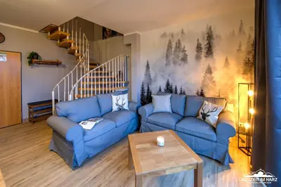 Ein Sitzbereich in der Unterkunft Auszeit-im-Harz Haus 5 Wohnung 33