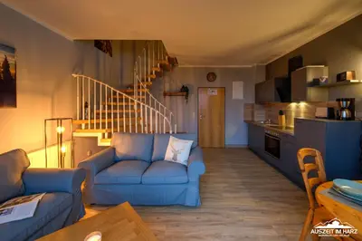 Ein Sitzbereich in der Unterkunft Auszeit-im-Harz Haus 5 Wohnung 34