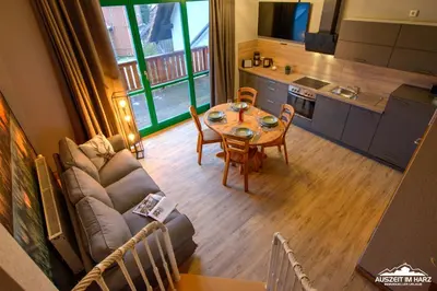 Ein Sitzbereich in der Unterkunft Auszeit-im-Harz Haus 5 Wohnung 35