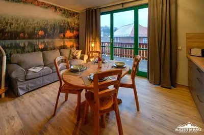 Ein Sitzbereich in der Unterkunft Auszeit-im-Harz Haus 5 Wohnung 35