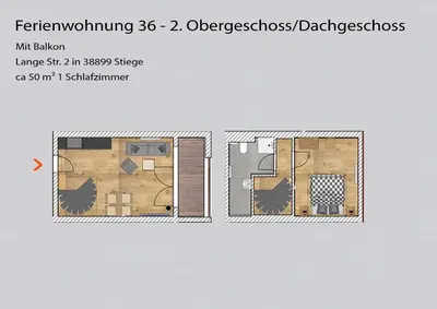 Grundriss der Unterkunft Auszeit-im-Harz Haus 5 Wohnung 36