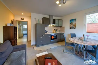 Küche/Küchenzeile in der Unterkunft Auszeit-im-Harz Haus 6 Wohnung 2