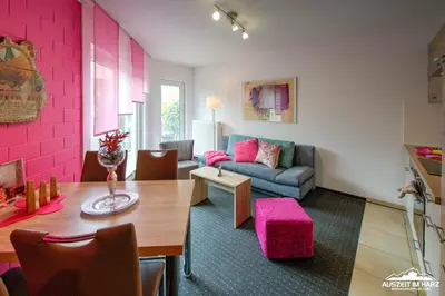 Ein Sitzbereich in der Unterkunft Auszeit-im-Harz Haus 6 Wohnung 4