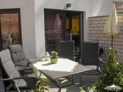 Ein Sitzbereich in der Unterkunft Auszeit-im-Harz Haus 6 Wohnung 4