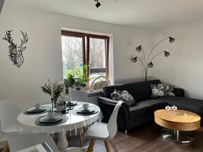 Ein Sitzbereich in der Unterkunft Ferienwohnung Familie Ahrend