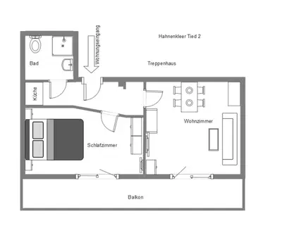 Grundriss der Unterkunft Hahnenkleer Tied 2