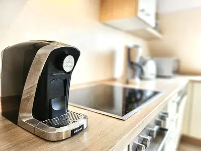 Küche/Küchenzeile in der Unterkunft Design Apartment Grünwald große Wohnung auf 2 Etagen