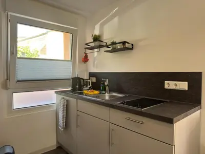 Küche/Küchenzeile in der Unterkunft Ferienwohnung mit Terrasse in Blankenburg