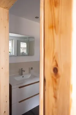 Ein Badezimmer in der Unterkunft Haus am rauschenden Wasser