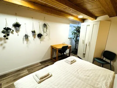 Ein Bett oder Betten in einem Zimmer der Unterkunft FeWo Lucas im Haus HarzGlück