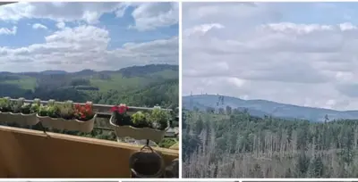 Ein allgemeiner Bergblick oder ein Berglick von der Ferienwohnung aus