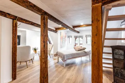 Ein Bett oder Betten in einem Zimmer der Unterkunft Ferienwohnung Zuckerschnute