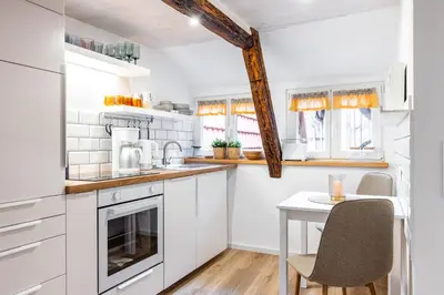 Küche/Küchenzeile in der Unterkunft Ferienwohnung Zuckerschnute