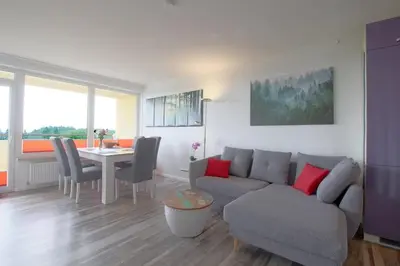 Ein Sitzbereich in der Unterkunft Apartment 454