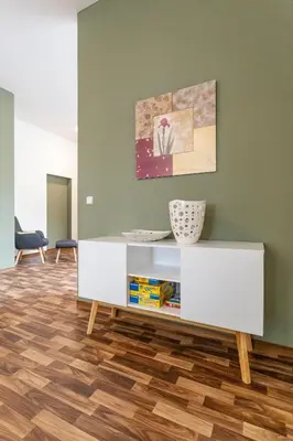 Ein Sitzbereich in der Unterkunft Alte Apotheke
