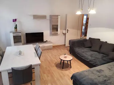 Ein Sitzbereich in der Unterkunft Ferienwohnung Ruben