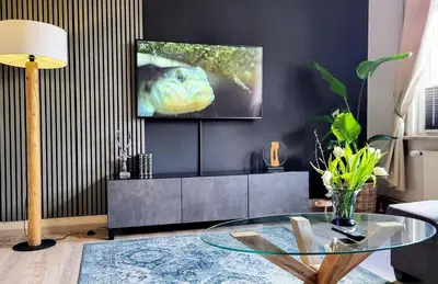 Ein Sitzbereich in der Unterkunft HIRSCH Apartment Gartenschläfer - zentral - Garten