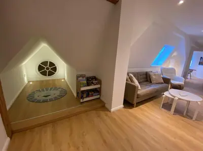 Ein Sitzbereich in der Unterkunft FeWo Luxusblick