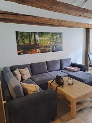 Ein Sitzbereich in der Unterkunft Ferienwohnung Erna
