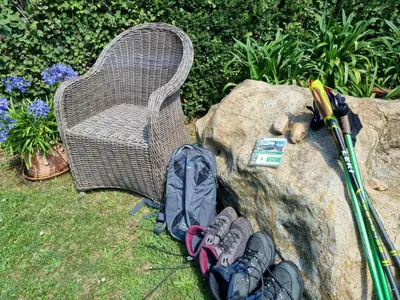 Ein Garten an der Unterkunft Mehr-Blick