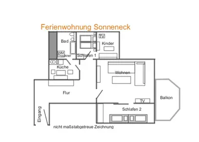 Grundriss der Unterkunft Ferienwohnung Sonneneck