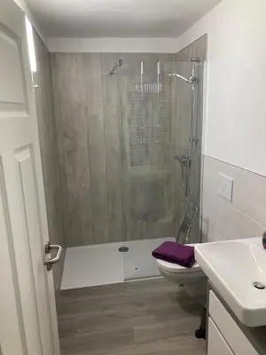 Ein Badezimmer in der Unterkunft Ferienwohnungen Garzke
