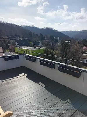 Ein allgemeiner Bergblick oder ein Berglick von der Ferienwohnung aus