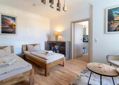 Ein Bett oder Betten in einem Zimmer der Unterkunft Ferienwohnung Wernigerode Zentrum 2