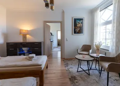 Ein Bett oder Betten in einem Zimmer der Unterkunft Ferienwohnung Wernigerode Zentrum 2