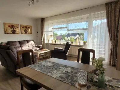 Ein Sitzbereich in der Unterkunft Ferienwohnung Danny