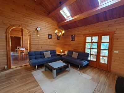 Ein Sitzbereich in der Unterkunft Ferienhaus Brockenbauer